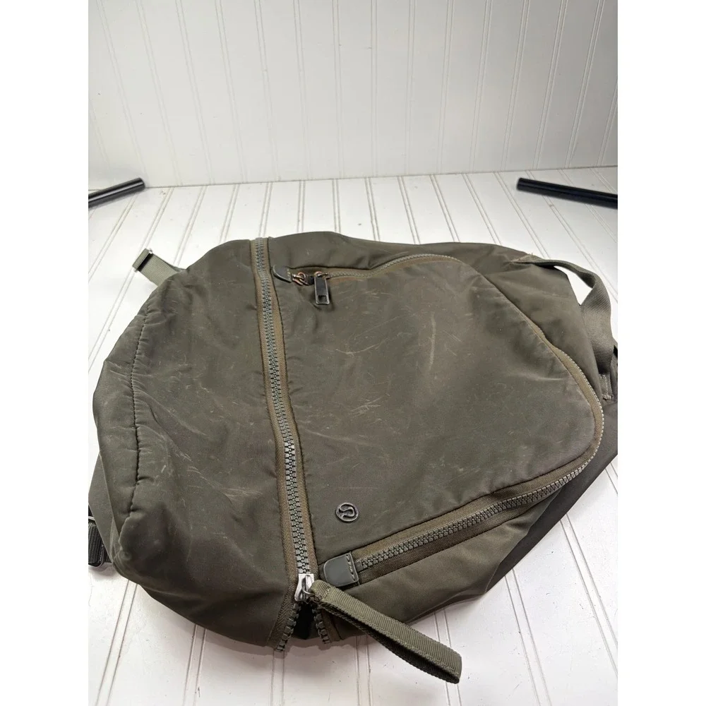 Lululemon City Adventurer Dark Olive Green Nylon Travel Backpack